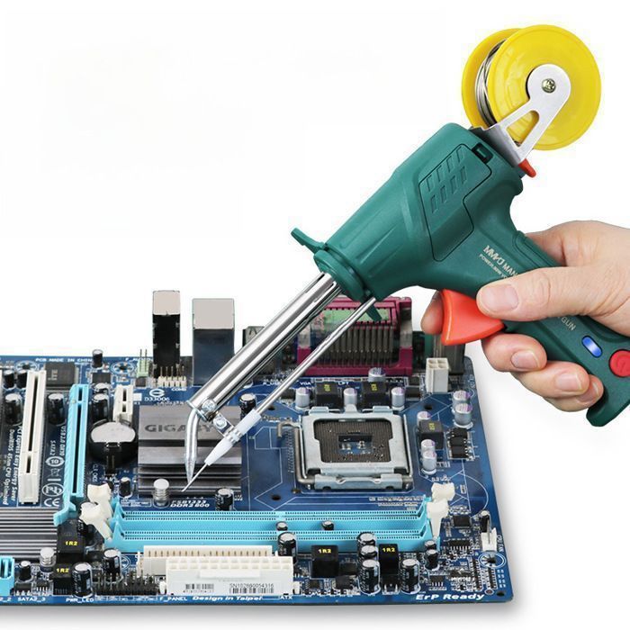 Pistolet à souder électrique manuel haute puissance - Alimentation automatique étain | Compact et portable, Vert