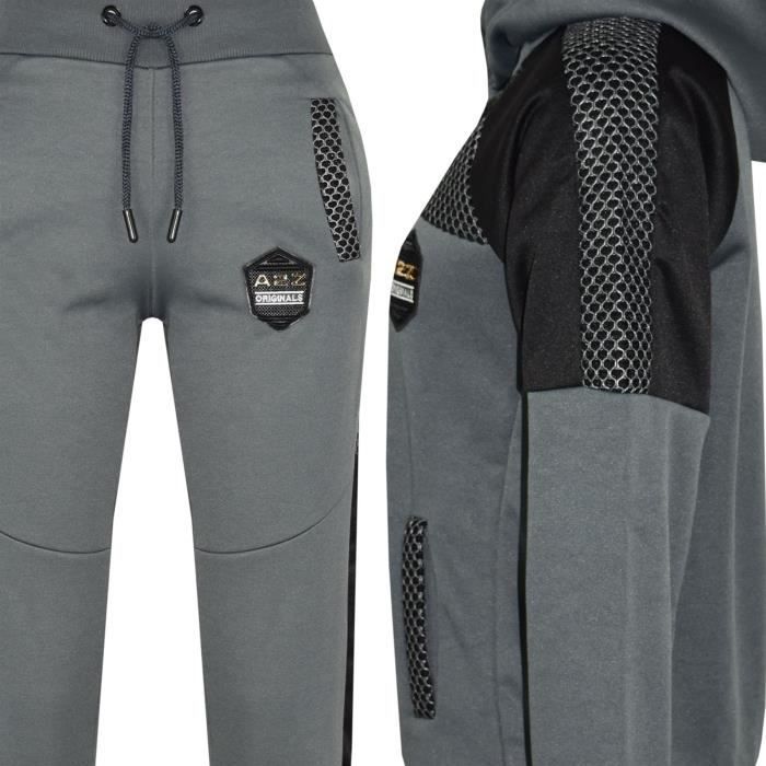 A2Z 4 Kids® Children's Tracksuit - Badged Brand - Zip-Up - Charcoal Grey/Black - Football - Long Sleeves