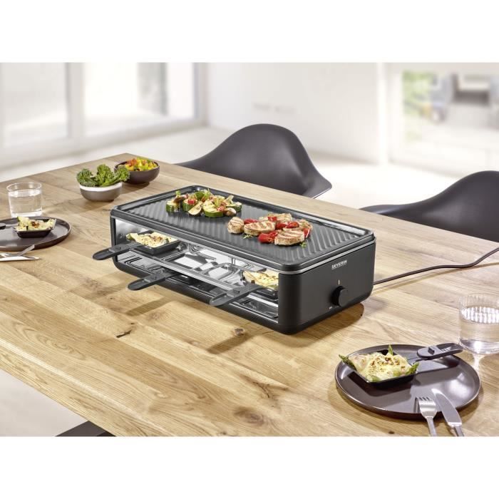 Griglia per raclette SEVERIN - RG2365 - Per un massimo di 8 persone - Rivestimento in ceramica - 1300W