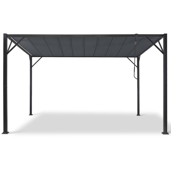 IDMARKET Pergola lames orientables 3x4 M gris anthracite