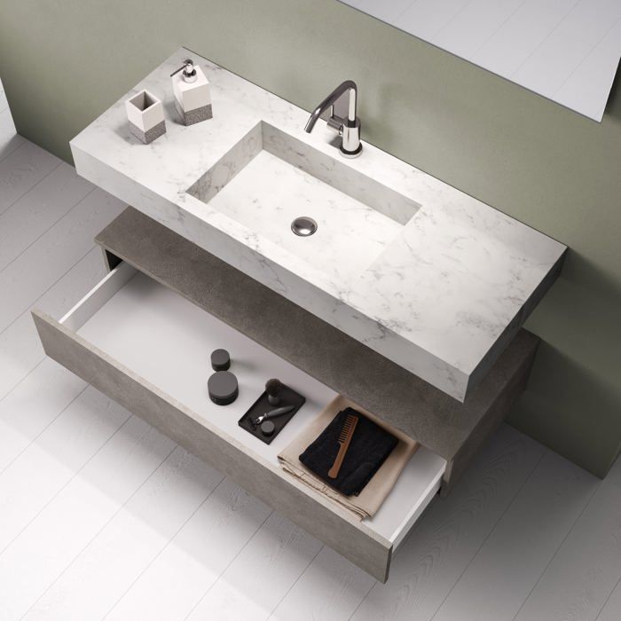 Ensemble de salle de bain 5 pièces ASTRA marbre carrara-havane pierre