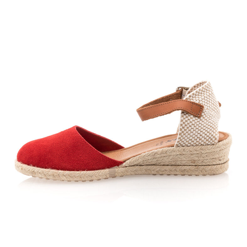 Röda espadriller med repsulor för kvinnor