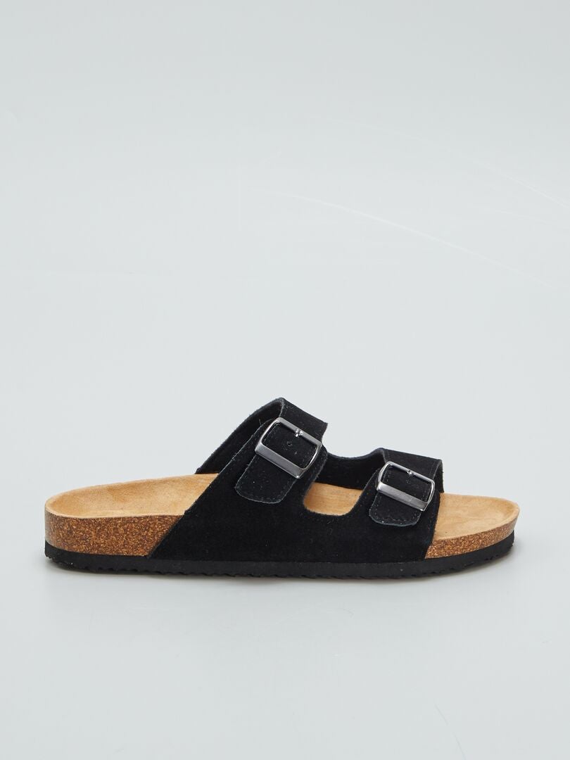Mules com fivelas de metal - PRETO