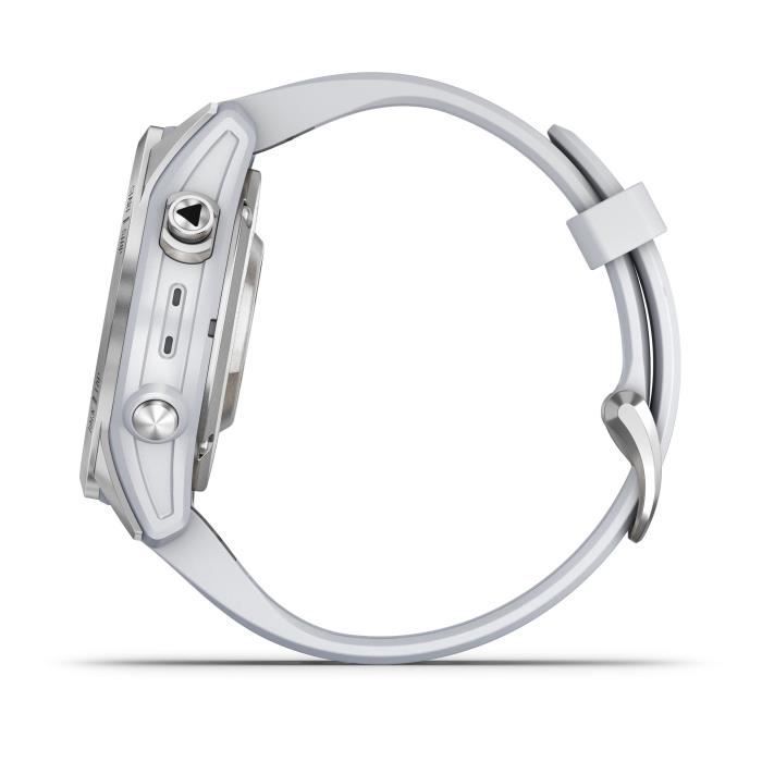 GARMIN - Epix Pro (Gen2) - Reloj inteligente de alto rendimiento - 42 mm - Acero, plateado con correa blanca
