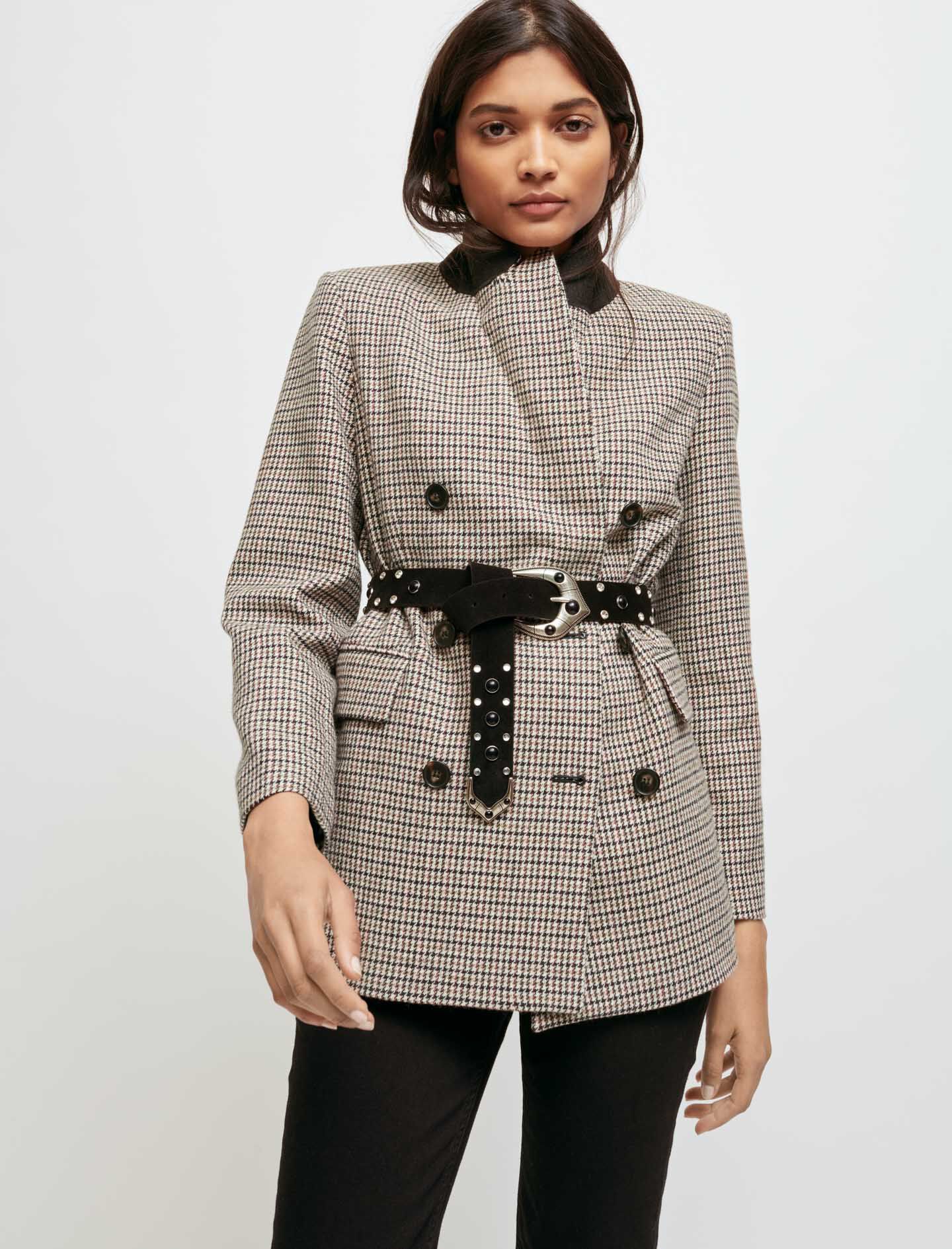 Berberstijl suède leren riem - Zwart