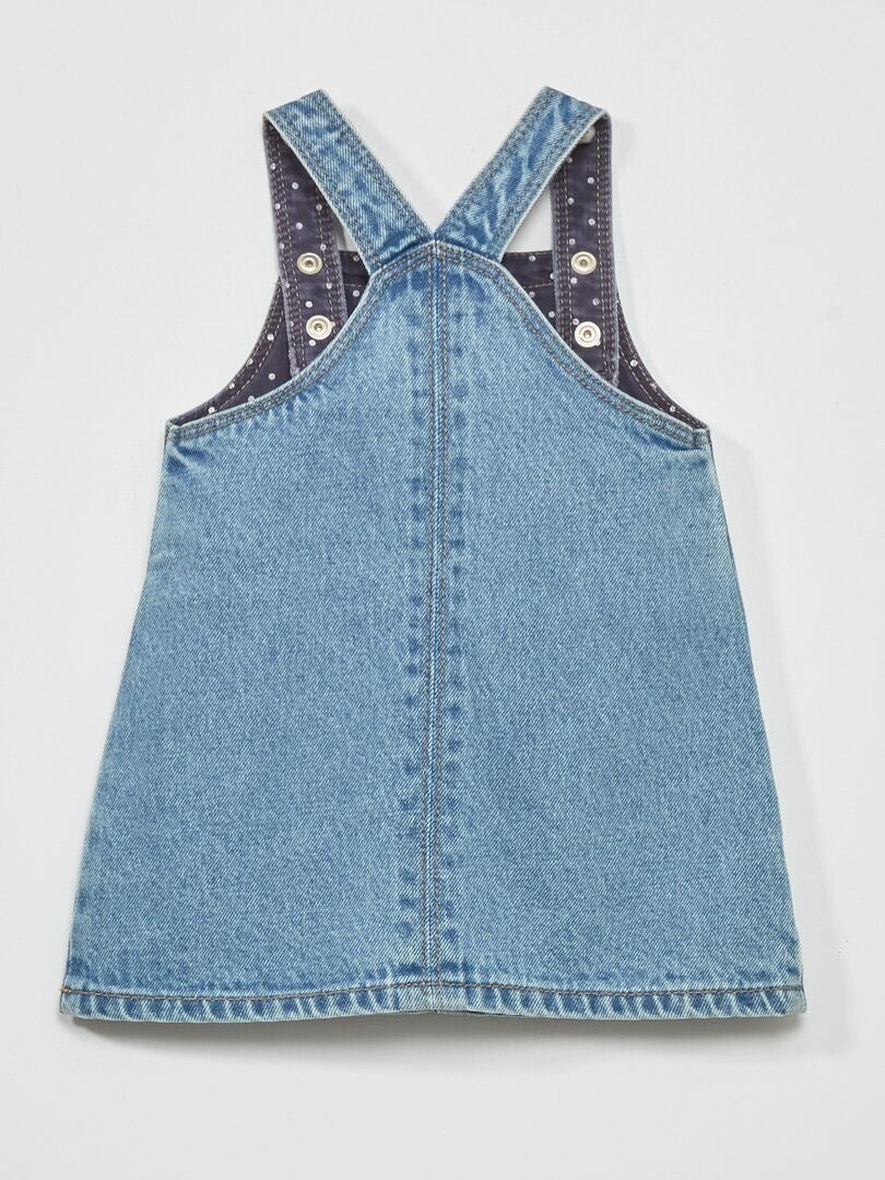 Vestido jardineira jeans - AZUL