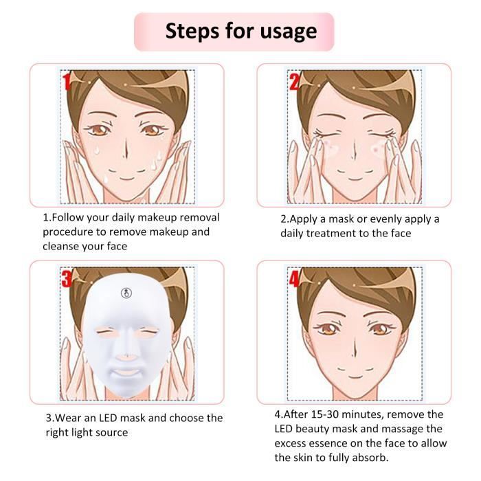 GlobalCareMarket LED Therapy Mask with 7 Light Treatment Colors for Facial, Skin Beauty, and Photography