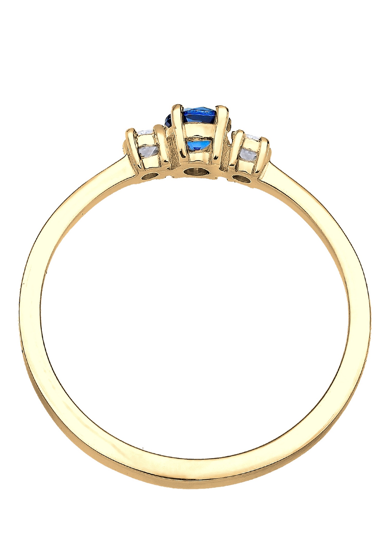 Elli Femmes Fiançailles Classique avec Saphir Synthétique et Cristaux de Zirconium en Argent Sterling 925