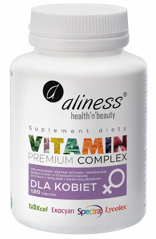 Aliness Vitamin Premium Complex, Zestaw witamin i minerałów dla kobiet, Tabletki