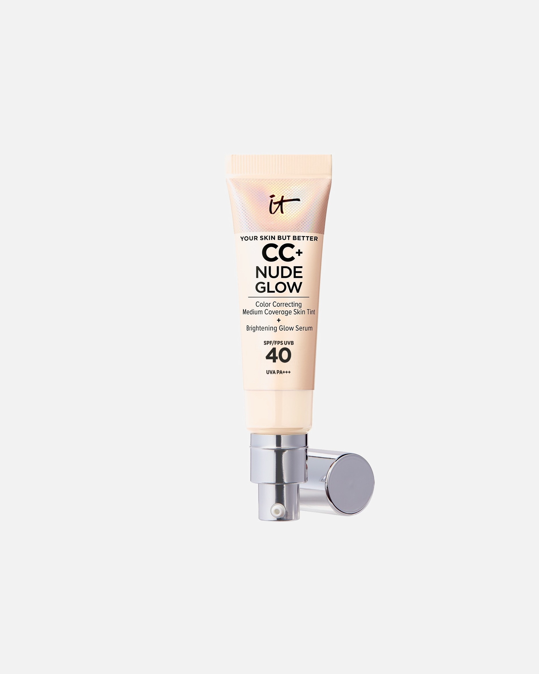 IT Cosmetics CC kremas „Your Skin But Better CC+ Nude Glow Medium Coverage“, tonuotas odos + švytėjimo suteikiantis serumas SPF 40 – 32 ml