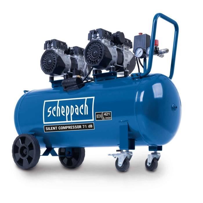 Scheppach HC100Si 4-cilinder horizontale luchtcompressor - 100L - 2200W - 8 bar - stil