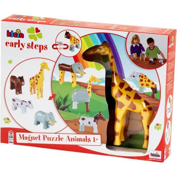 Animaux magnétiques - KLEIN - 0065 - 4 grands animaux Funny Puzzle, boîte ouverte - 16 pièces - Dès 12 mois