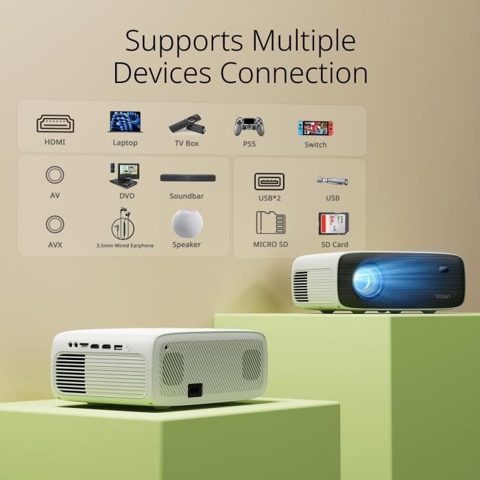Vidéoprojecteur YOTON Y6 - 4K ll HD 1080P 12000 Lumens