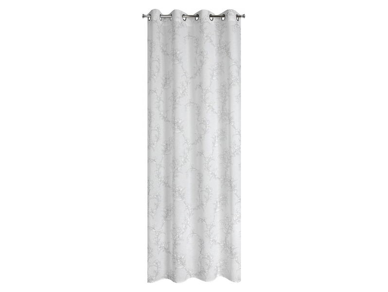 Zasłona Fiore przelotki 140x250 cm biało-szara