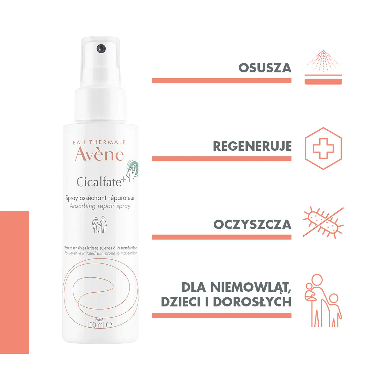 Avène Cicalfate+ Osuszający spray regenerujący