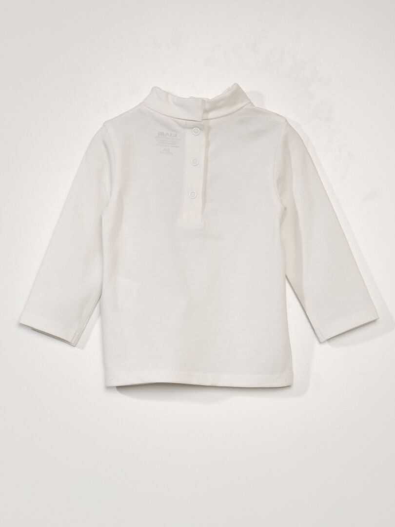Camiseta de punto con cuello alto - BLANCA