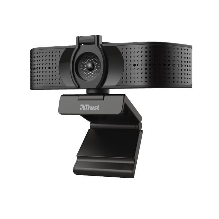 Cámara web Trust Teza 4K Ultra HD, 3840x2160, con 2 micrófonos integrados y enfoque automático, USB Plug & Play.