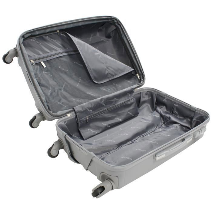 Maleta mediana Alistair - Colección Hierro - 4 ruedas - ABS ultrarresistente - Plateada