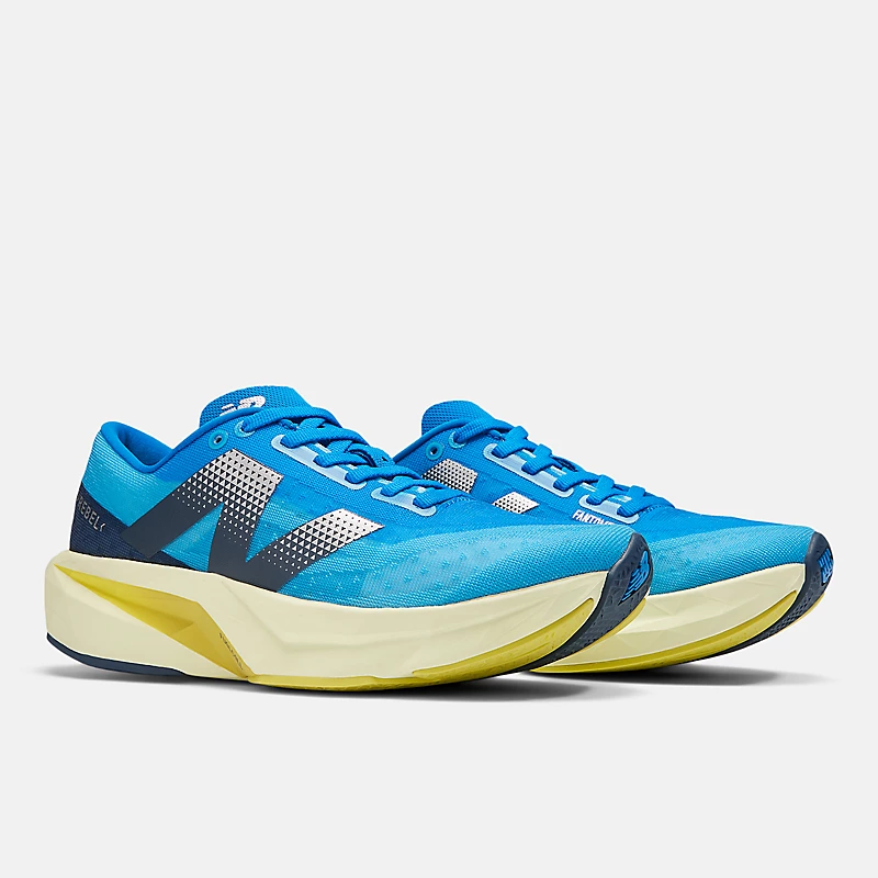 Zapatillas de mujer FuelCell Rebel v4 – Spice Blue, Limelight y Blue Oasis