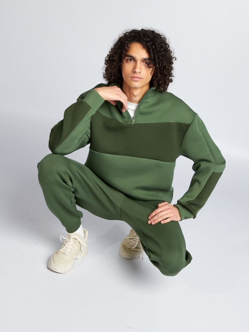 Tweekleurige sweater - GROEN
