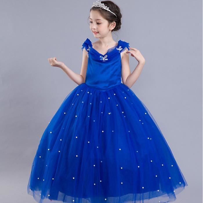 Blue Princess Costume - FINDPITAYA - V-Neck - Halloween/Christmas Cosplay - Ages 3-14