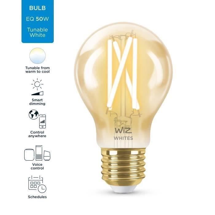 Lâmpada inteligente WiZ Vintage, branca regulável, E27, 50W