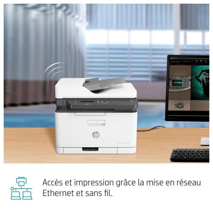 HP 179fnw Color Laser Multifunction Printer - Print, copy, scan, fax, scan to PDF