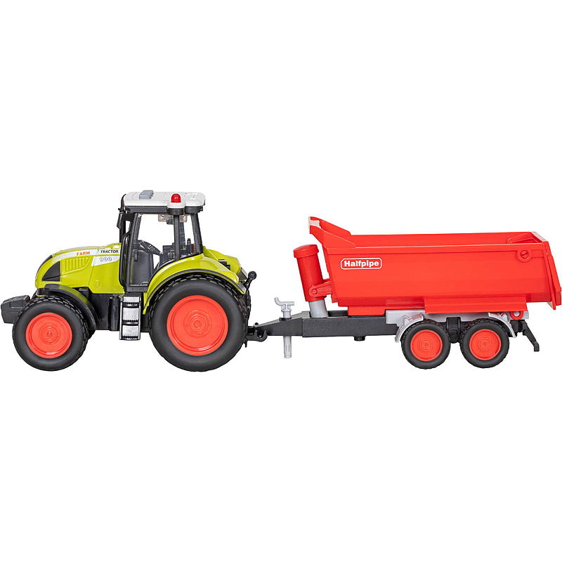 FunToys Traktor im Maßstab 1:16 mit Anhänger, Licht und Sound