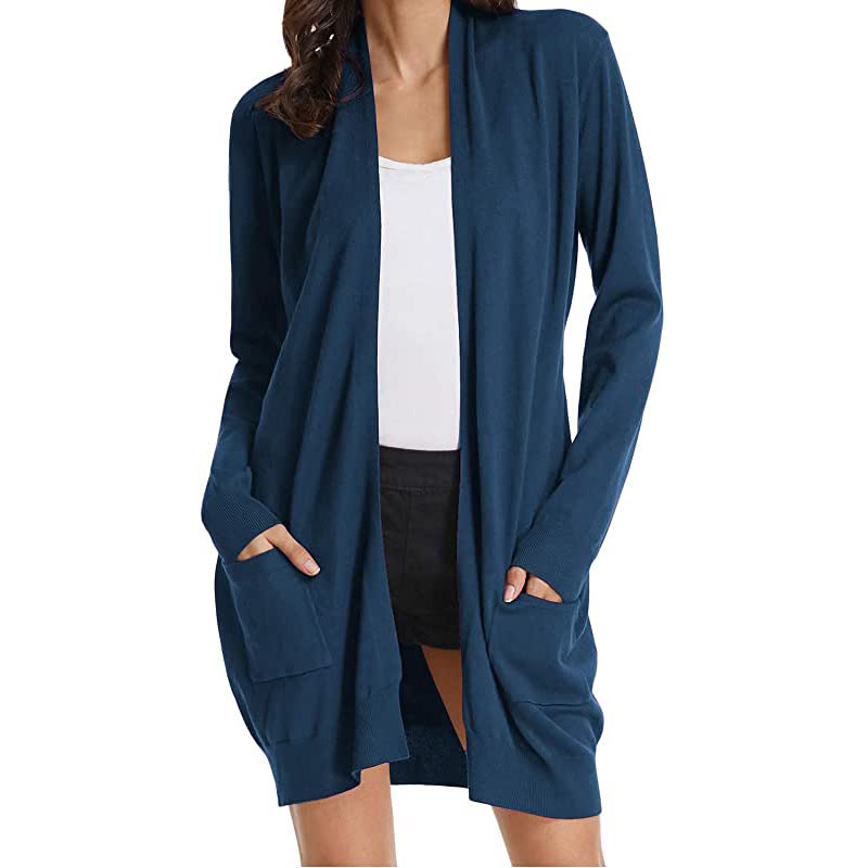 Gilet cardigan ouvert pour femme GRACE KARIN, poches, manches longues
