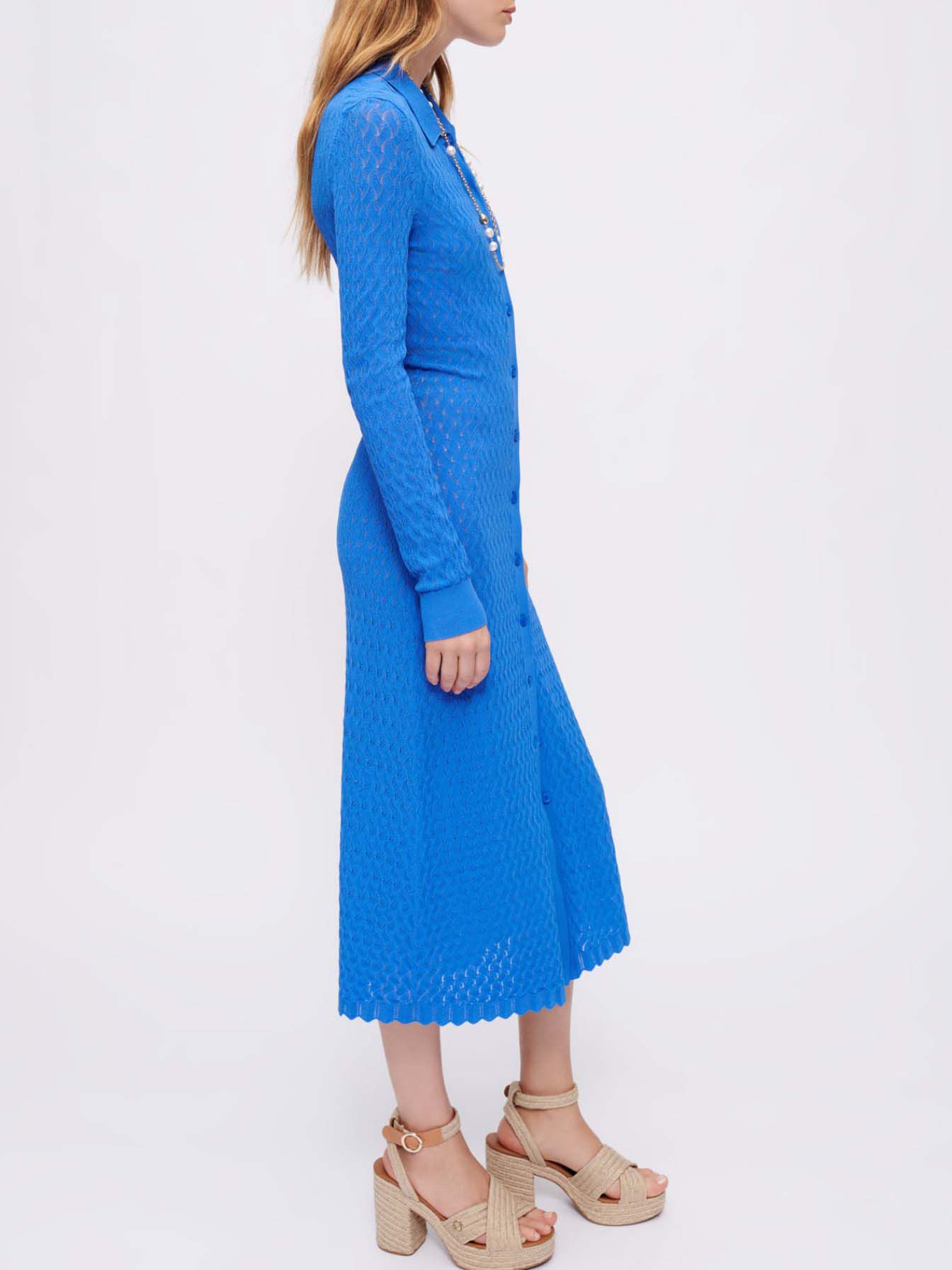 Pointelle-vest - Blauw