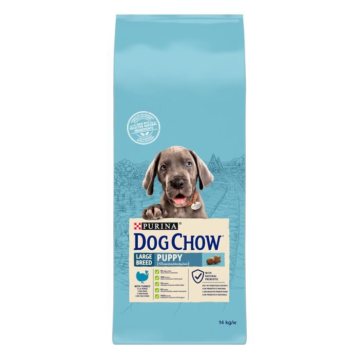 Dog Chow Welpenfutter für große Rassen mit Truthahn - 14 kg - Welpenfutter