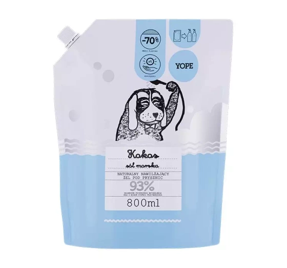 Yope Naturalny żel pod prysznic Kokos i Sól Morska refill 800ml