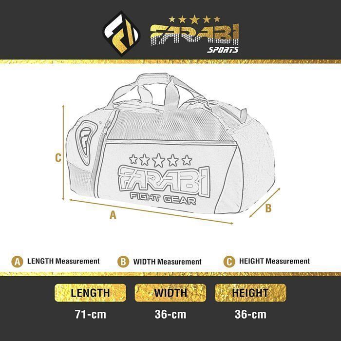 Sac de Sport - Farabi Sports - Sac d'entraînement - Résistant à l'eau - Grand compartiment - Mixte