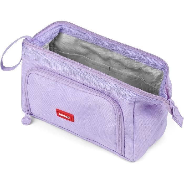 Trousse à Crayons Scolaire de Grande Capacité Sac à Crayons école pour Filles Garçons étudiants Mauve