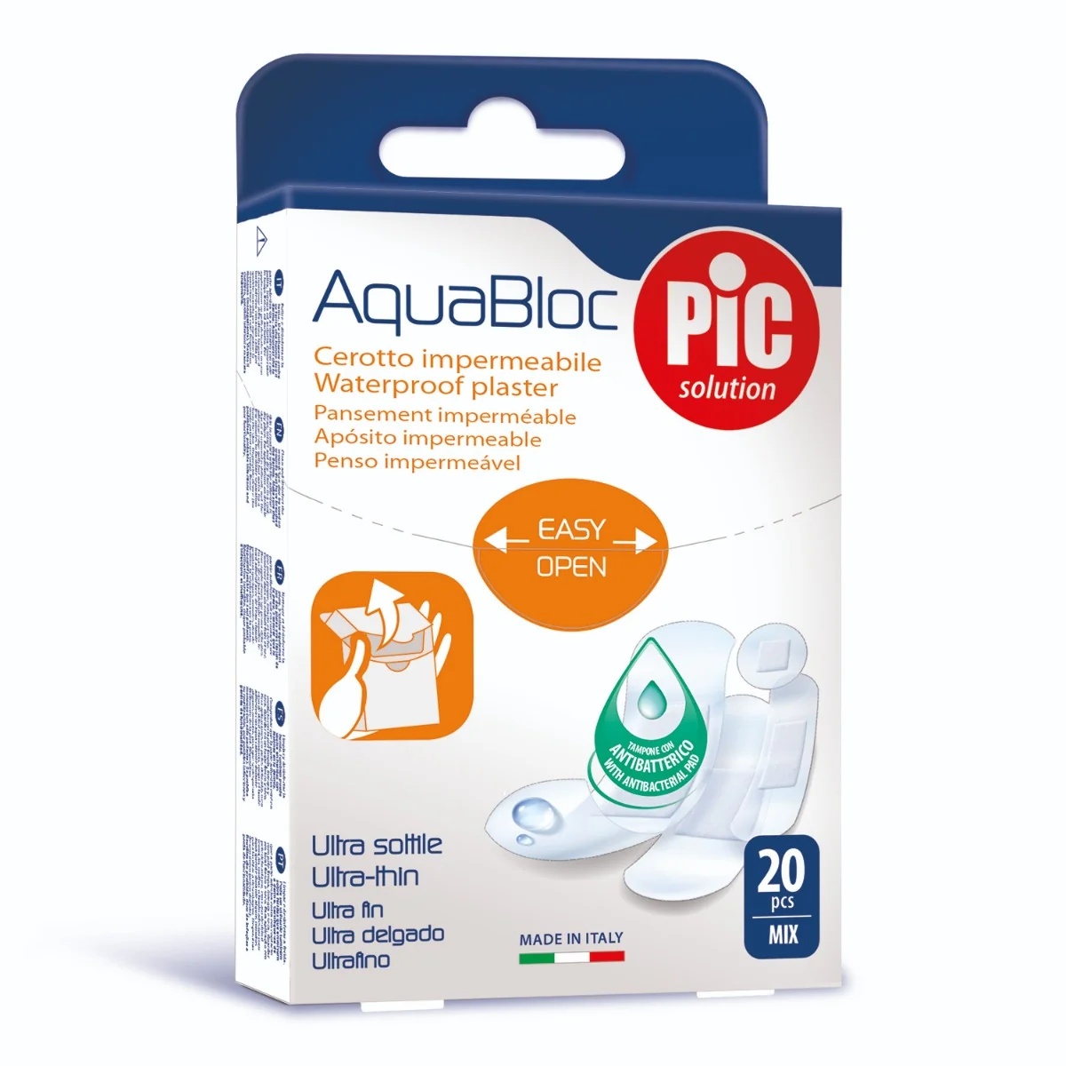 PIC Pic Aquablock wasserfestes Pflaster 19 x 72 mm, 20 Stück, Wundschutz