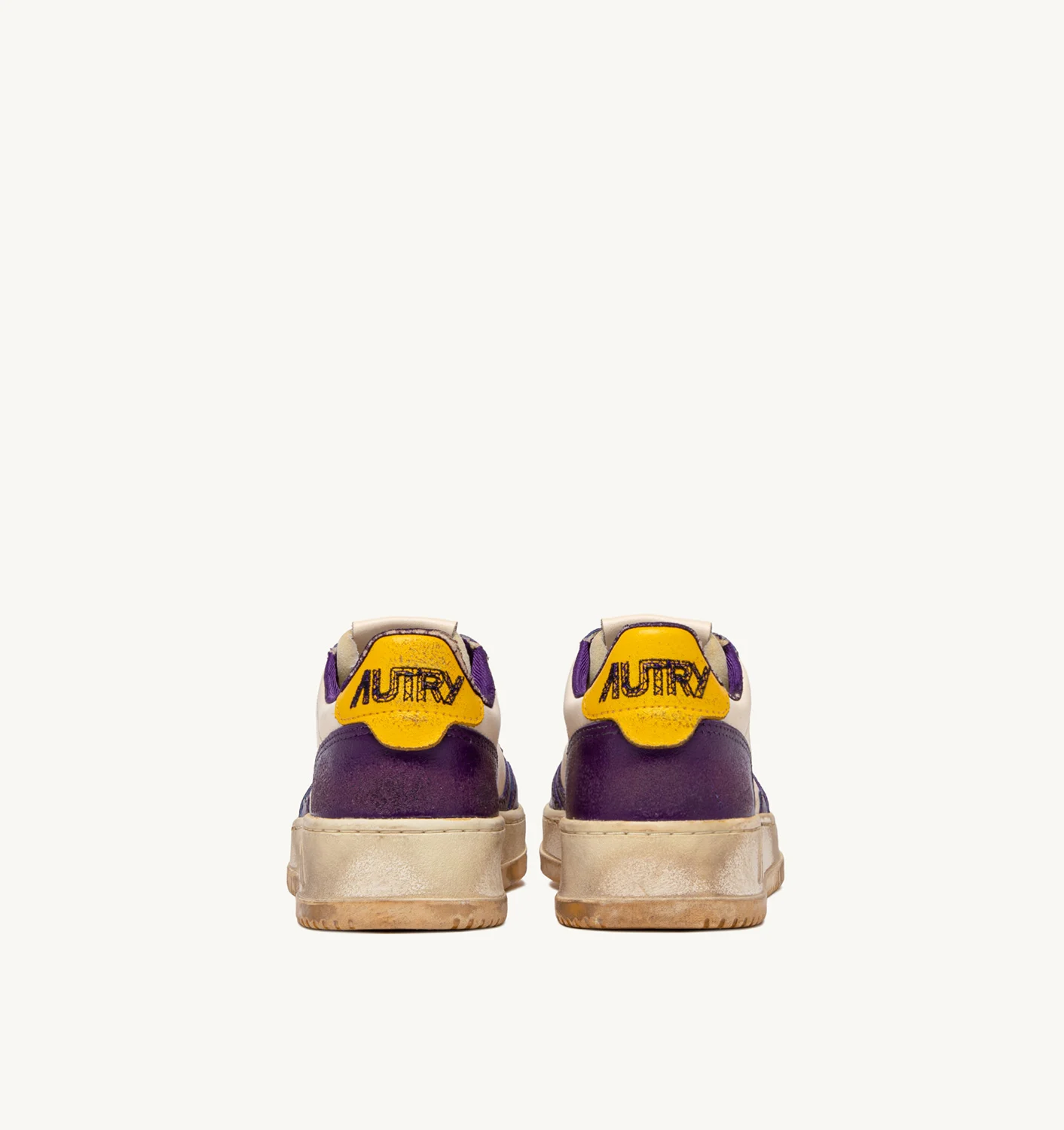 TENIȘI MEDALIST LOW SUPER VINTAGE DIN PIELE ALBĂ ȘI VIOLA