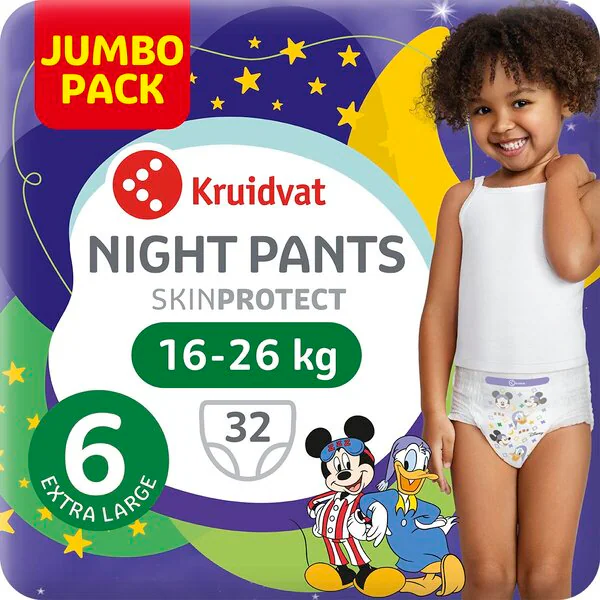 Παντελόνια Kruidvat Night Pants, μέγεθος 6XL, σετ πάνες Jumbo<br>32 τεμάχια