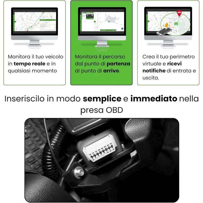 Carevan OBD GPS locator for motorhomes and vans, 4G LTE, app + 1 month subscription