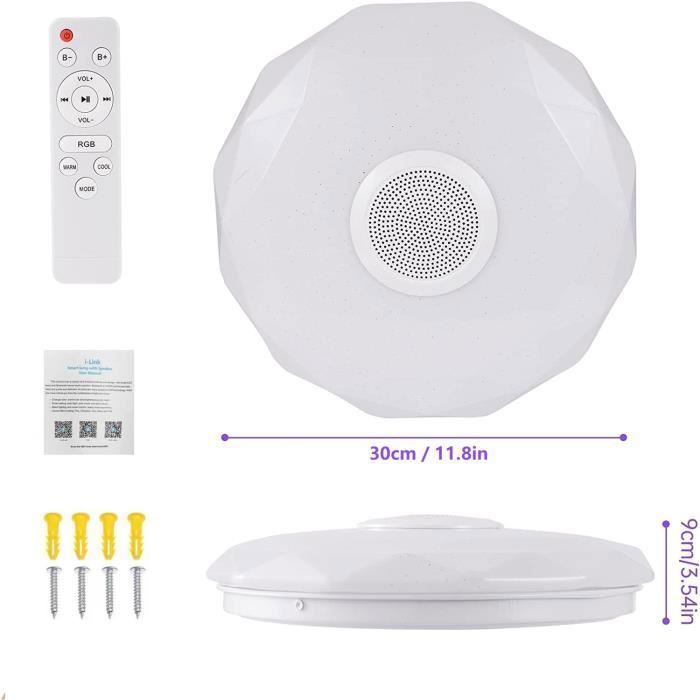 Plafonnier LED - OTBACT - 36W - Bluetooth - Télécommande et contrôle APP