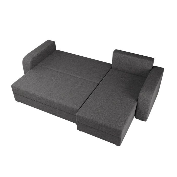 Harvey - 4-seater reversible corner sofa bed with storage in fabric - Dark Grey