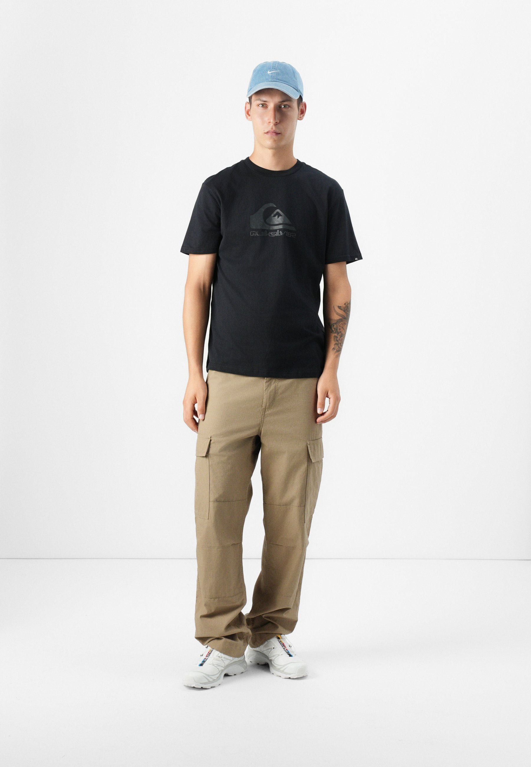 T-shirt imprimé Quiksilver EV COMP LOGO - noir