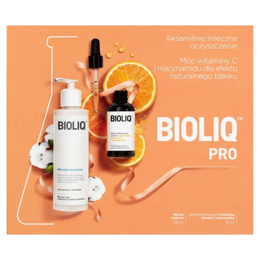 Bioliq Zestaw Kosmetyków Pro Serum z witaminą C i niacynamidem + Mleczko micelarne