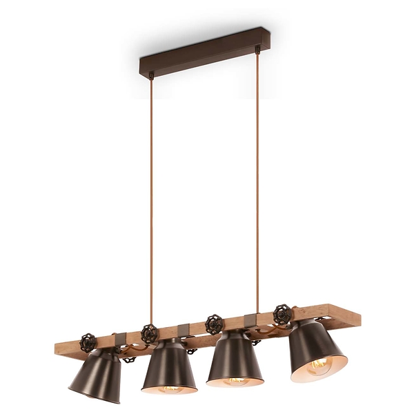 Lampa wisząca Talle 4-punktowa drewniana czarna