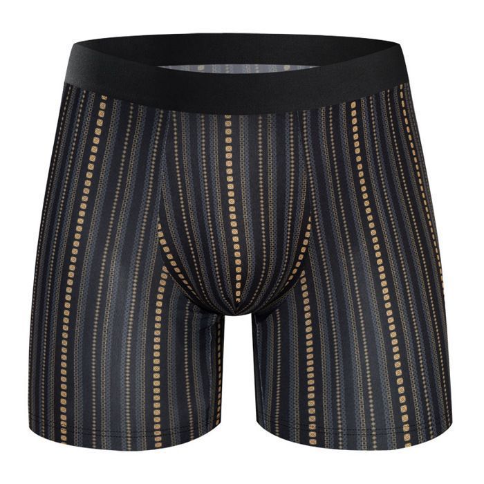 Set van 4 lange boxershorts voor heren - GYROOR - Herenondergoed - Elastische tailleband, zacht, ademend en comfortabel