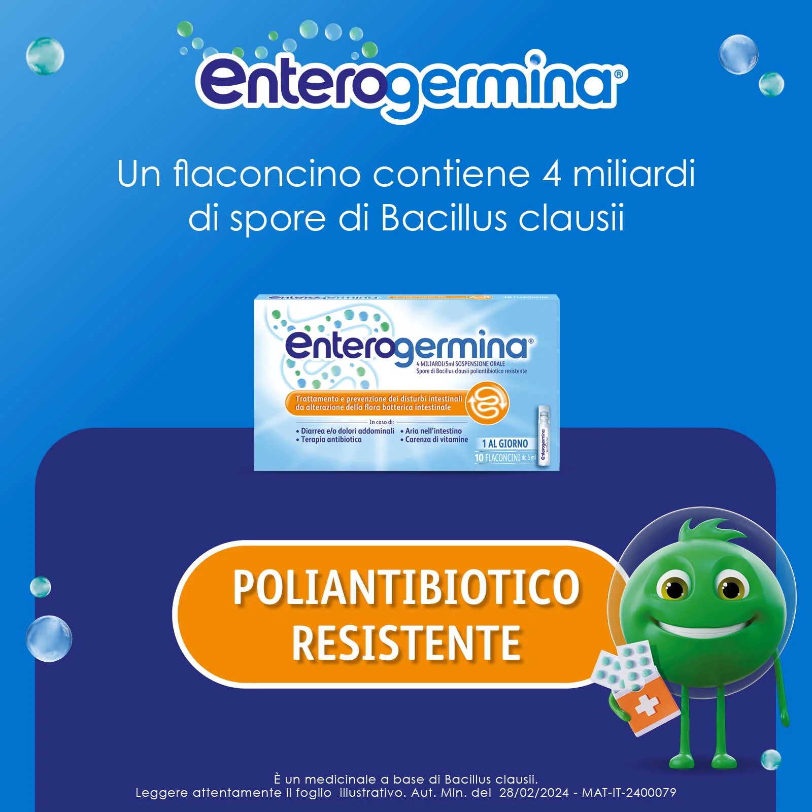 ENTEROGERMINA Enterogermina 4 milliards/5 ml 10 flacons de ferments lactiques