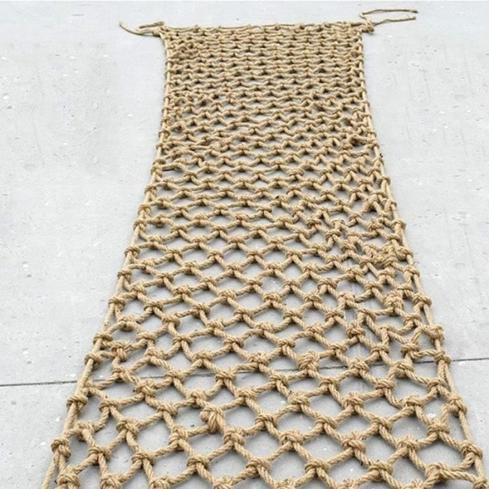 Red decorativa de cuerda de 1x3 m, red de seguridad de cuerda de cáñamo para protección - Barandilla de seguridad para escaleras para bebés