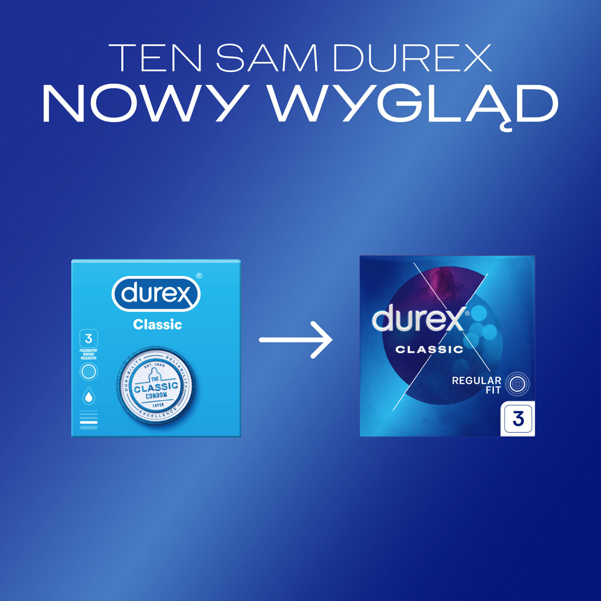 Preservativi Durex Classici, confezione da 3 pezzi