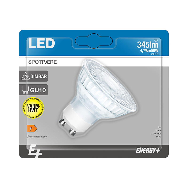 Projecteur LED Energy Spotlight 345 lm à intensité variable, culot GU10 E