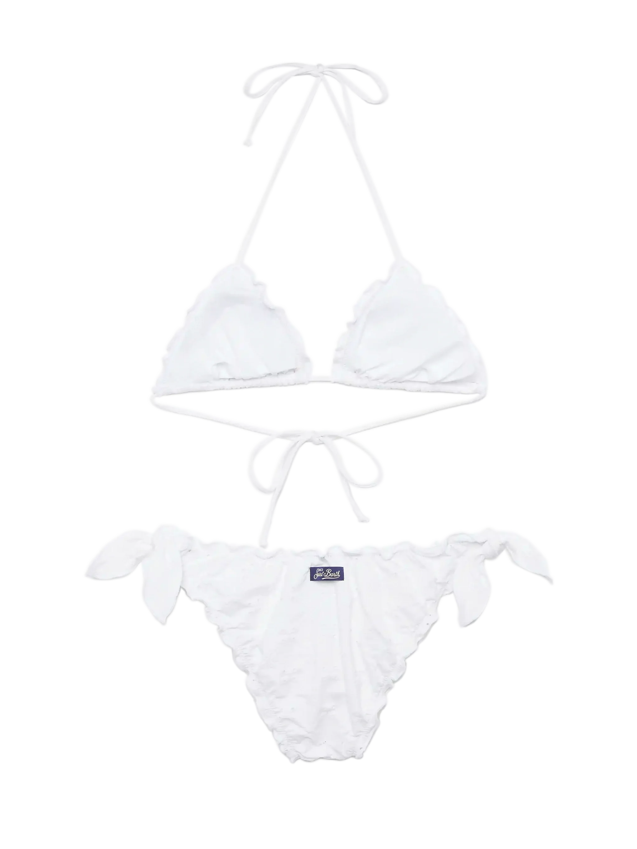 Bikini classico a triangolo Sagittarius Moon in pizzo Sangallo bianco