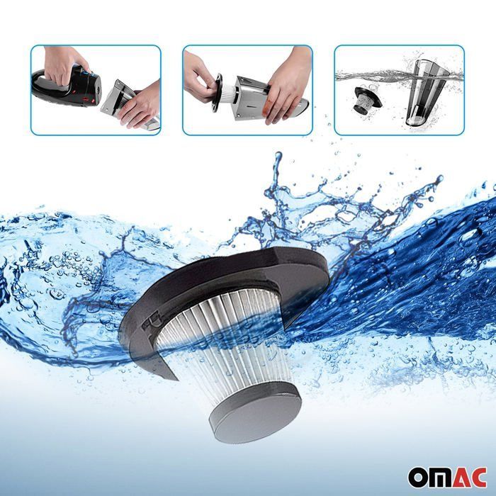 Powerful Portable Car Vacuum Cleaner for Wet and Dry Use - Black